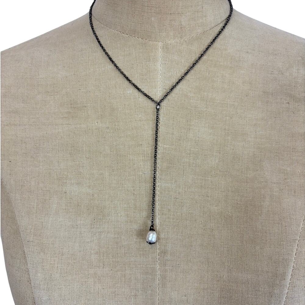 NEW Artisanal Single Pearl Drop Necklace with Adjustable Clasp